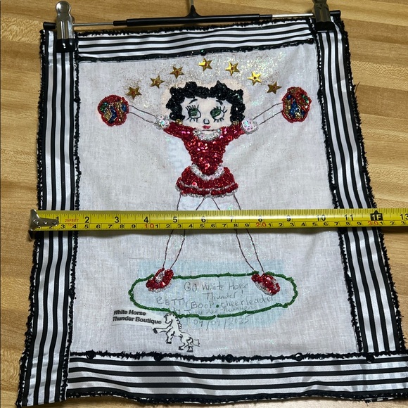 Handcrafted Wall Hanging with Embroidered Character 12” X 16” - Picture 4 of 6